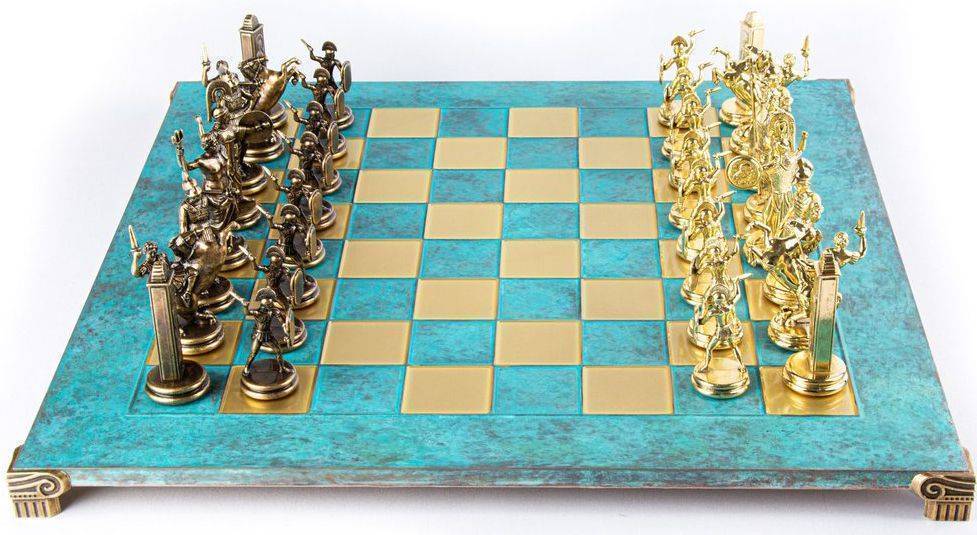 MANOPOULOS ΣΚΑΚΙ ΜΕΤΑΛΛΙΚΟ MANOPOULOS "ΕΛΛΗΝΙΚΗ ΜΥΘΟΛΟΓΙΑ" EXTRA LARGE ΤΙΡΚΟΥΑΖ ΧΡΥΣΑ/ΚΑΦΕ 54X54CM