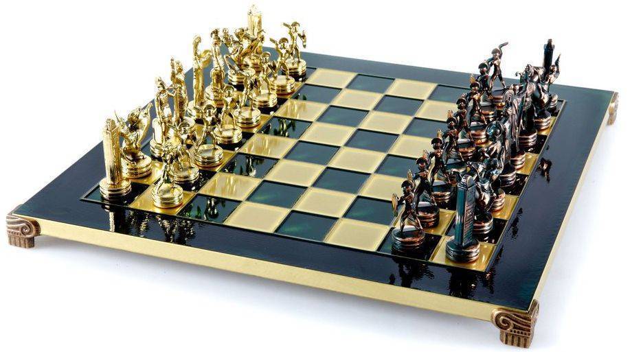 ΣΚΑΚΙ ΜΕΤΑΛΛΙΚΟ MANOPOULOS "ΕΛΛΗΝΙΚΗ ΜΥΘΟΛΟΓΙΑ" ΜΕΣΑΙΟ ΠΡΑΣΙΝΟ ΧΡΥΣΑ/ΠΡΑΣΙΝΑ 36X36CM