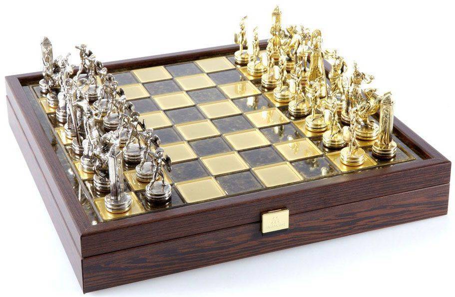 MANOPOULOS ΣΚΑΚΙ ΜΕΤΑΛΛΙΚΟ MANOPOULOS "ΕΛΛΗΝΙΚΗ ΜΥΘΟΛΟΓΙΑ" ΚΑΣΕΤΙΝΑ ΜΕΣΑΙΟ ΚΑΦΕ ΧΡΥΣΟ/ΑΣΗΜΙ 34X34CM