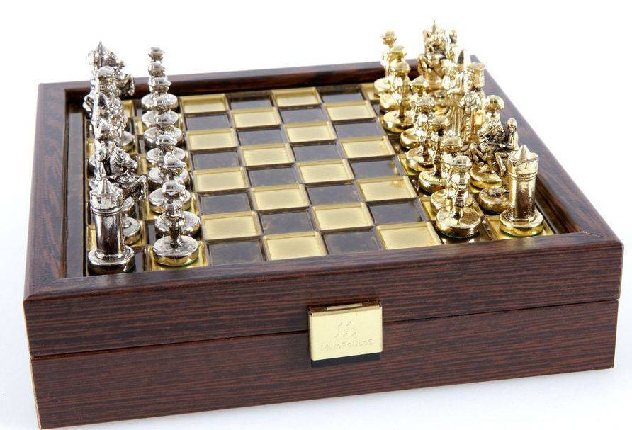 ΣΚΑΚΙ ΜΕΤΑΛΛΙΚΟ MANOPOULOS "ΒΥΖΑΝΤΙΝΟ" ΚΑΣΕΤΙΝΑ ΜΙΚΡΟ ΚΑΦΕ ΧΡΥΣΟ/ΑΣΗΜΙ 20X20CM MANOPOULOS