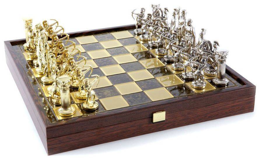 MANOPOULOS ΣΚΑΚΙ ΜΕΤΑΛΛΙΚΟ MANOPOULOS "ΤΟΞΟΤΕΣ" ΚΑΣΕΤΙΝΑ ΜΕΓΑΛΟ ΚΑΦΕ ΧΡΥΣΟ/ΑΣΗΜΙ 41X41CM