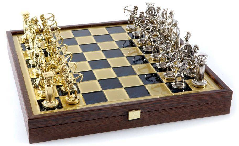 ΣΚΑΚΙ ΜΕΤΑΛΛΙΚΟ MANOPOULOS "ΤΟΞΟΤΕΣ" ΚΑΣΕΤΙΝΑ ΜΕΓΑΛΟ ΜΠΛΕ ΧΡΥΣΟ/ΑΣΗΜΙ 41X41CM