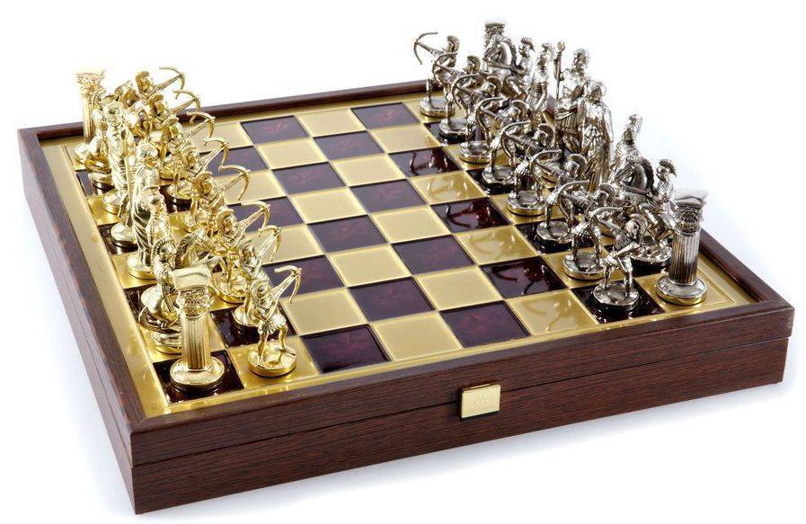 ΣΚΑΚΙ ΜΕΤΑΛΛΙΚΟ MANOPOULOS "ΤΟΞΟΤΕΣ" ΚΑΣΕΤΙΝΑ ΜΕΓΑΛΟ ΚΟΚΚΙΝΟ ΧΡΥΣΟ/ΑΣΗΜΙ 41X41CM