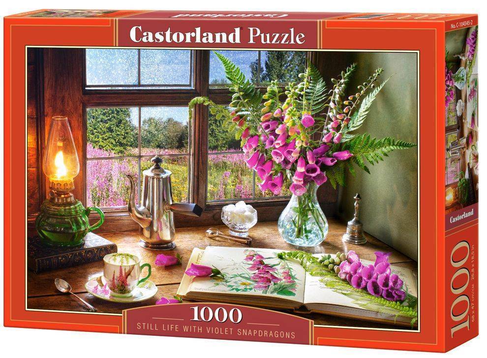 STILL LIFE WITH VIOLET SNAPDRAGONS CASTORLAND 1000 ΚΟΜΜΑΤΙΑ