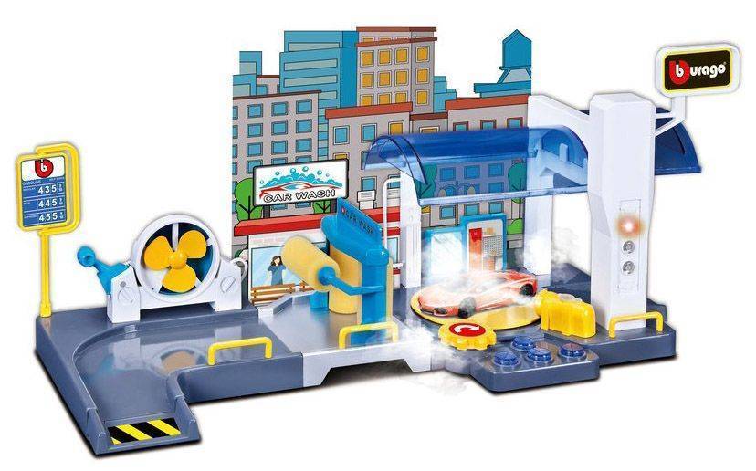 ΠΛΥΝΤΗΡΙΟ ΑΥΤΟΚΙΝΗΤΩΝ BBURAGO STREET FIRE 1:43 CAR WASH PLAY SET (18/30406) BBURAGO