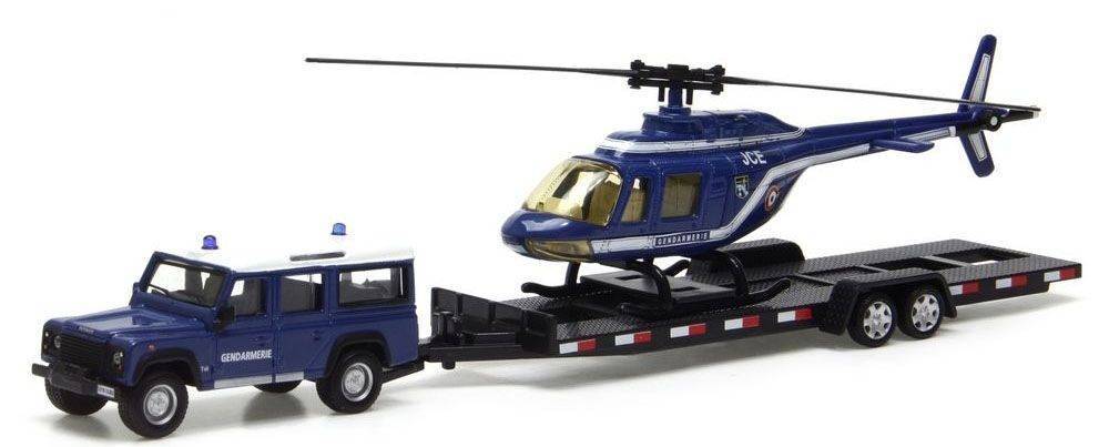 ΑΥΤΟΚΙΝΗΤΟ ΜΕ ΕΛΙΚΟΠΤΕΡΟ BBURAGO EMERGENCY FORCE LAND ROVER DEFENDER/TRAILER BLUE 1:50 (18/32041) BBURAGO