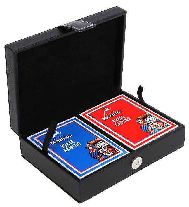 ΚΟΥΤΙ ΔΕΡΜΑΤΙΝΗΣ ΜΑΥΡΟ ΜΕ 2 ΤΡΑΠΟΥΛΕΣ MODIANO MODIANO