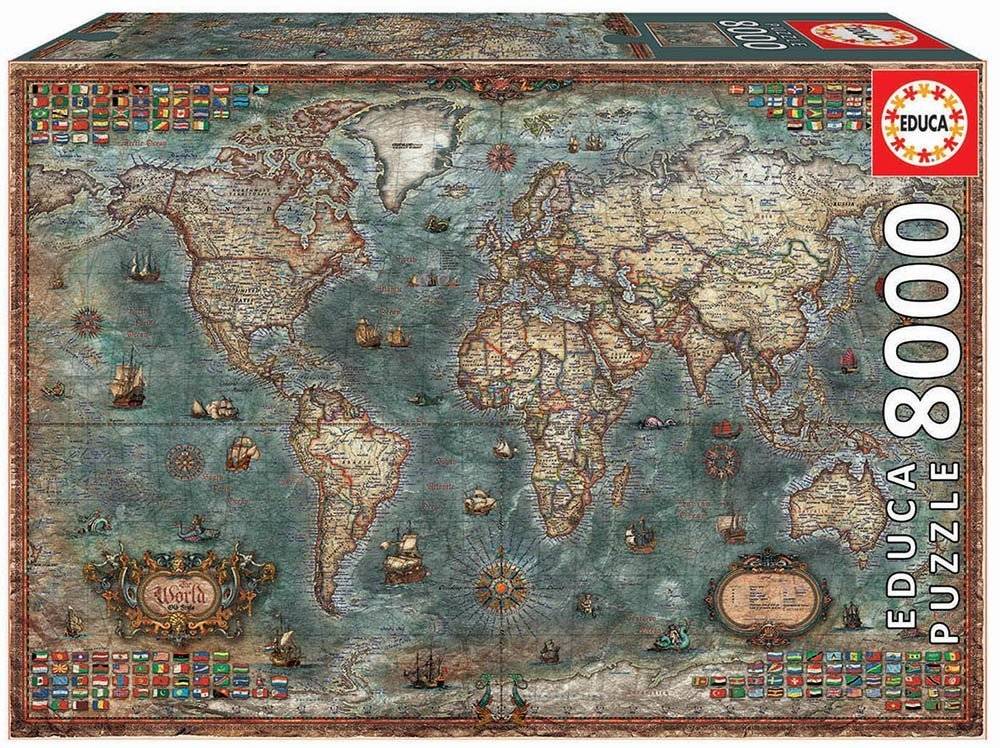 EDUCA PUZZLE HISTORICAL WORLD MAP 8000TMX (Π.018.017) EDUCA