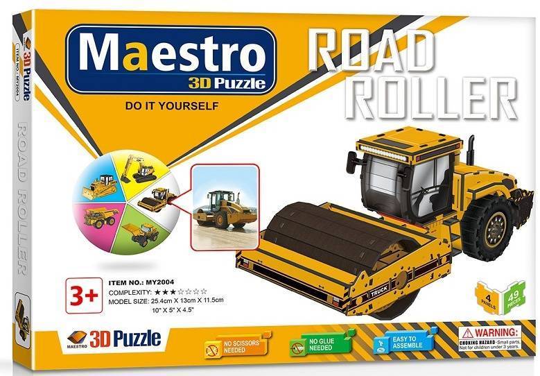 MAESTRO 3D PUZZLE ROAD ROLLER 49ΤΜΧ (Π.002.004) MAESTRO