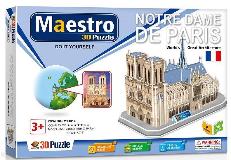 MAESTRO 3D PUZZLE NOTRE DAME DE PARIS 96ΤΜ (Π.001.018) MAESTRO