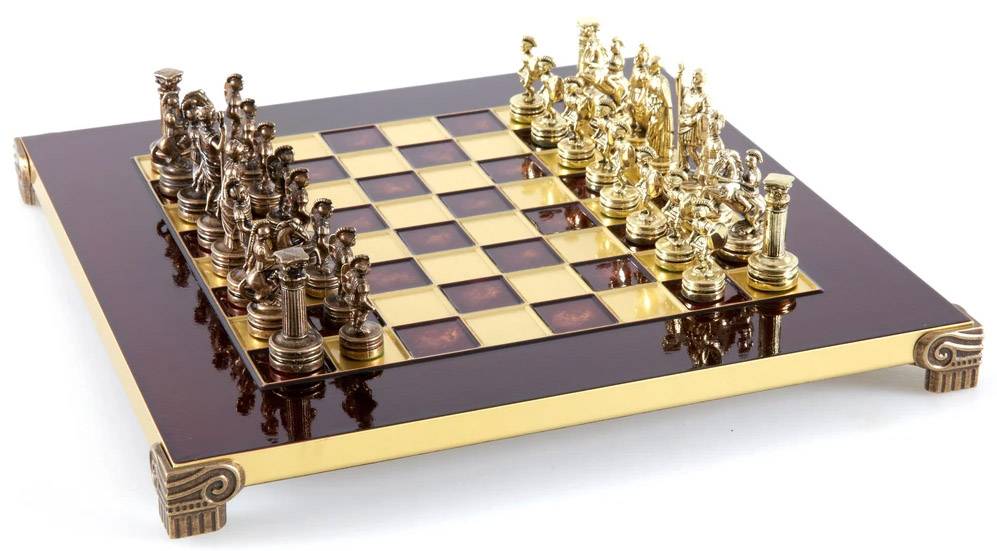 ΣΚΑΚΙ ΜΕΤΑΛΛΙΚΟ MANOPOULOS "ΕΛΛΗΝΟΡΩΜΑΙΚΟ" ΜΙΚΡΟ KOKKINO 28X28CM MANOPOULOS