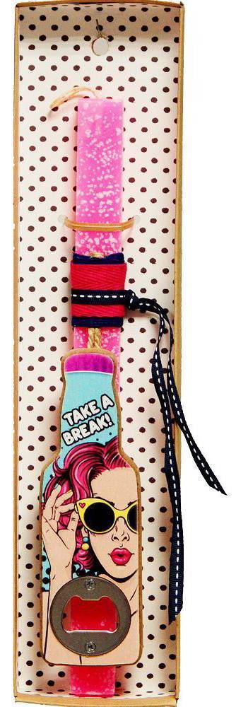 ΠΑΣΧΑΛΙΝΗ ΛΑΜΠΑΔΑ SYNCHRONIA ΑΝΟΙΧΤΗΡΙ 70'S ΦΟΥΞΙΑ ΝΕΟΝ 30CM