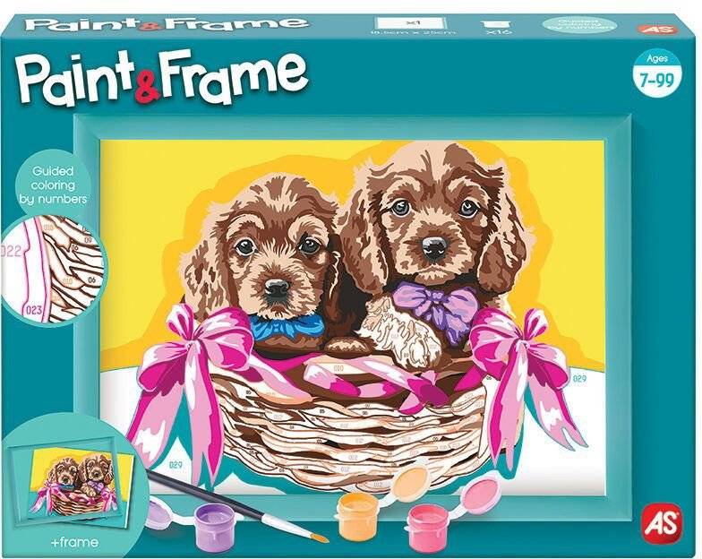 ΖΩΓΡΑΦΙΖΩ ΜΕ ΑΡΙΘΜΟΥΣ PAINT - FRAME ΑDORABLE PUPPIES (9+ ΕΤΩΝ)