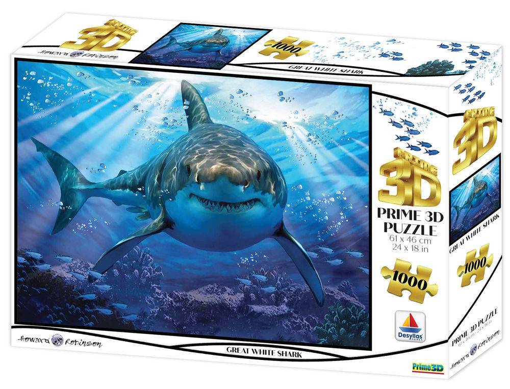 WHITE GREAT SHARK PRIME 3D 1000 ΚΟΜΜΑΤΙΑ