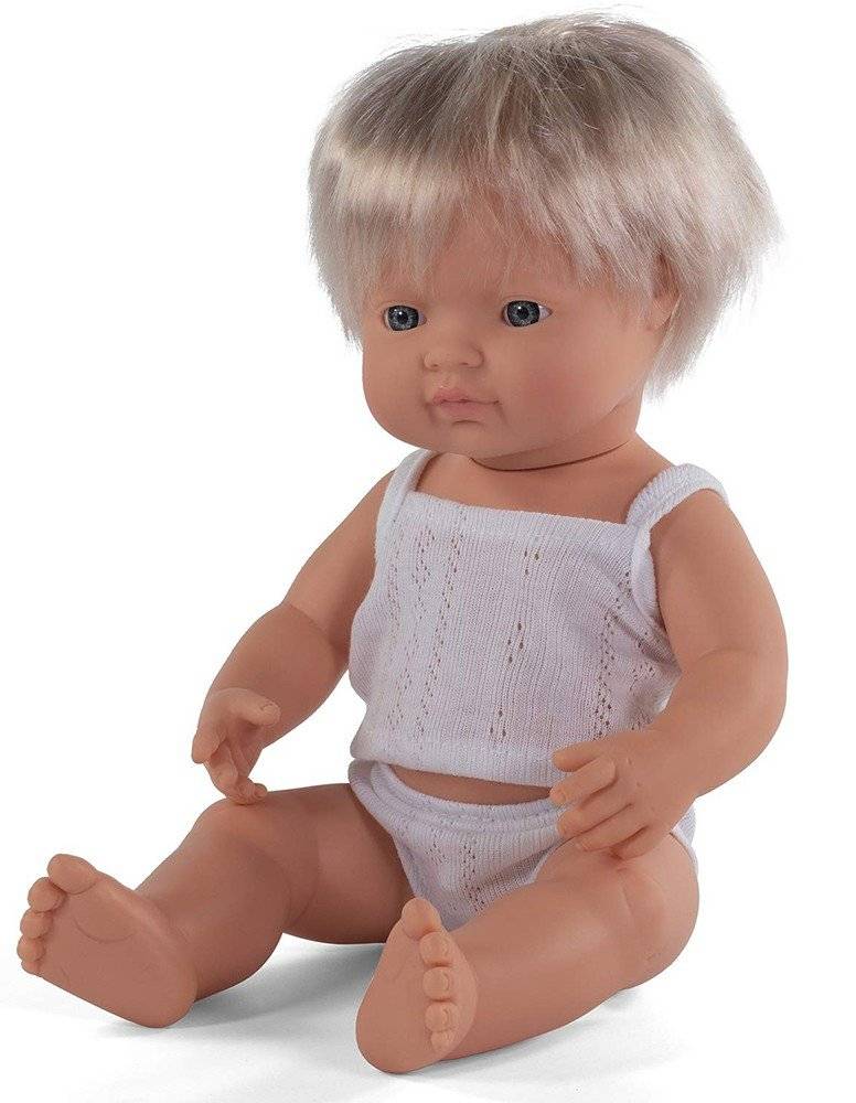 ΚΟΥΚΛΑ MINILAND CAUCASIAN BOY 38CM ΜΕ ΕΣΩΡΟΥΧΑ MINILAND DOLLS