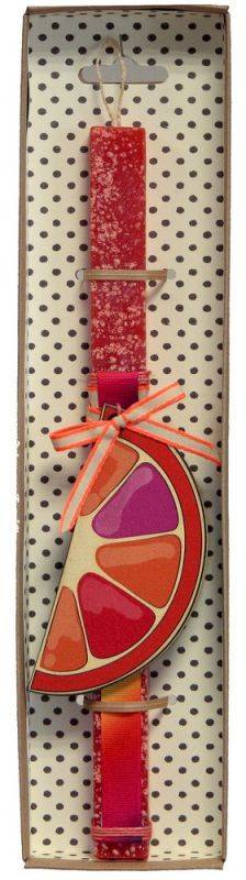 ΠΑΣΧΑΛΙΝΗ ΛΑΜΠΑΔΑ SYNCHRONIA ΦΡΟΥΤΟ ΠΟΡΤΟΚΑΛΙ ΚΟΚΚΙΝΟ 30CM