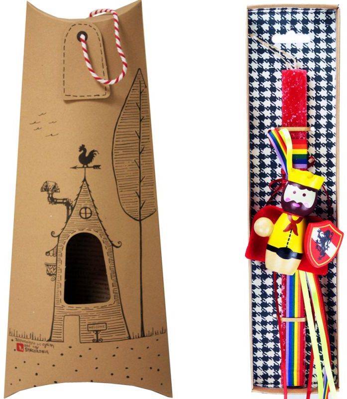 ΠΑΣΧΑΛΙΝΗ ΛΑΜΠΑΔΑ SYNCHRONIA THE KING ΚΟΚΚΙΝΟ 30CM