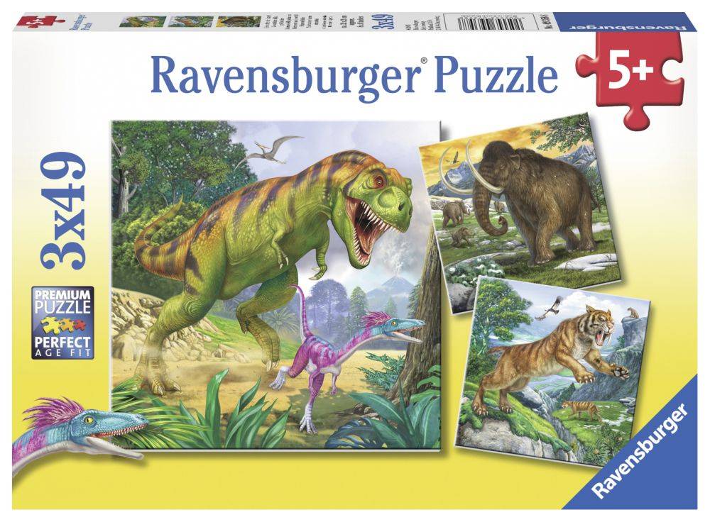 ΔΕΙΝΟΣΑΥΡΟΙ ΚΑΙ ΑΓΡΙΑ ΖΩΑ RAVENSBURGER (3Χ49) 147 ΚΟΜΜΑΤΙΑ RAVENSBURGER