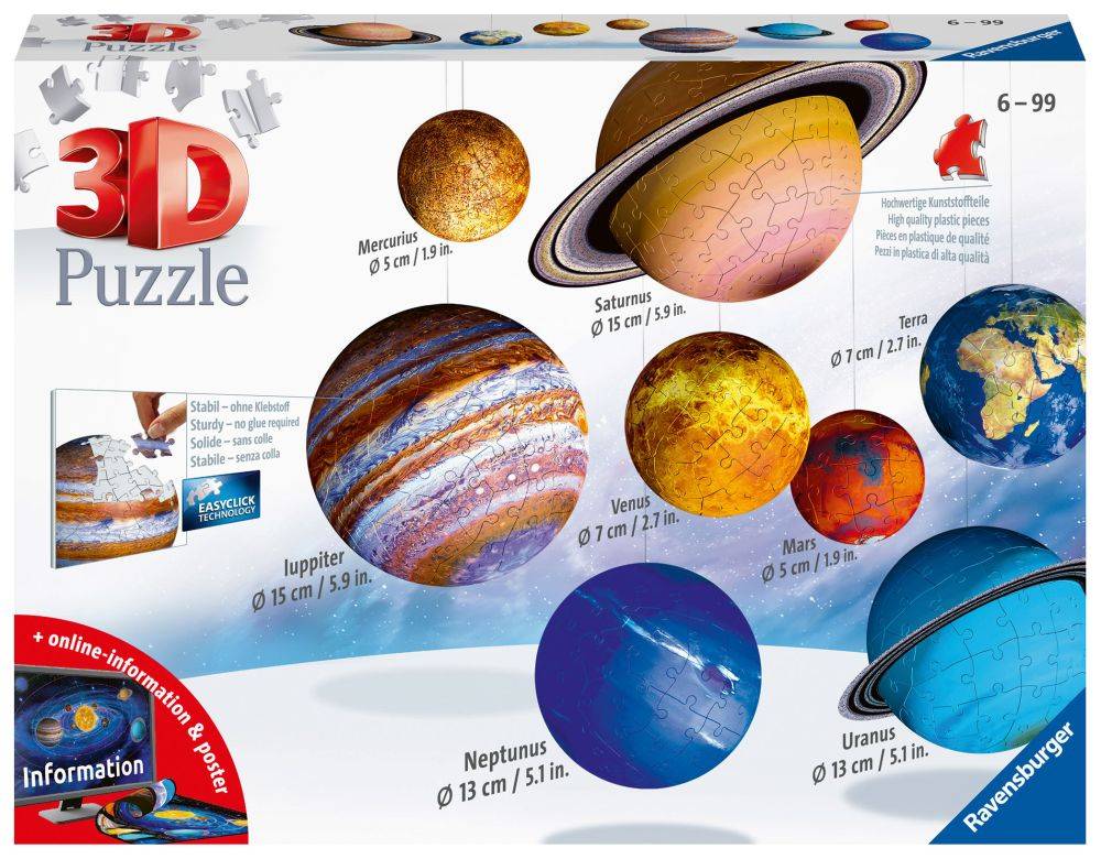 ΗΛΙΑΚΟ ΣΥΣΤΗΜΑ 3D RAVENSBURGER 540 ΚΟΜΜΑΤΙΑ