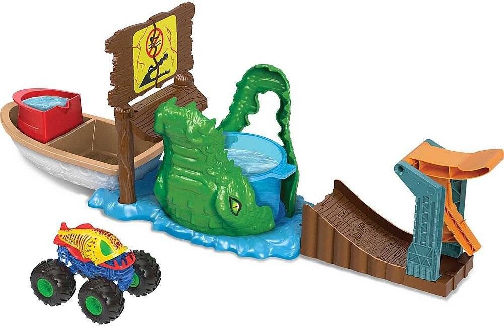 HOT WHEELS ΣΕΤ ΠΑΙΧΝΙΔΙΟΥ ΧΡΩΜΟΚΕΡΑΥΝΩΝ MT ΜΕ ΚΡΟΚΟΔΕΙΛΟ (HGV14) MATTEL