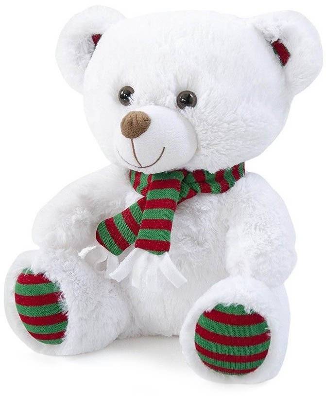 ΛΟΥΤΡΙΝΟ ΑΡΚΟΥΔΑΚΙ ΜΕ ΚΑΣΚΟΛ ΑΣΠΡΟ 30CM (2228) FRIENDLIES