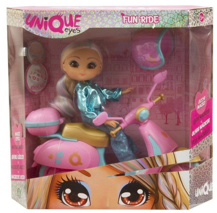 UNIQUE EYES FUN RIDE ΚΟΥΚΛΑ ΜΕ ΣΚΟΥΤΕΡ REBECCA