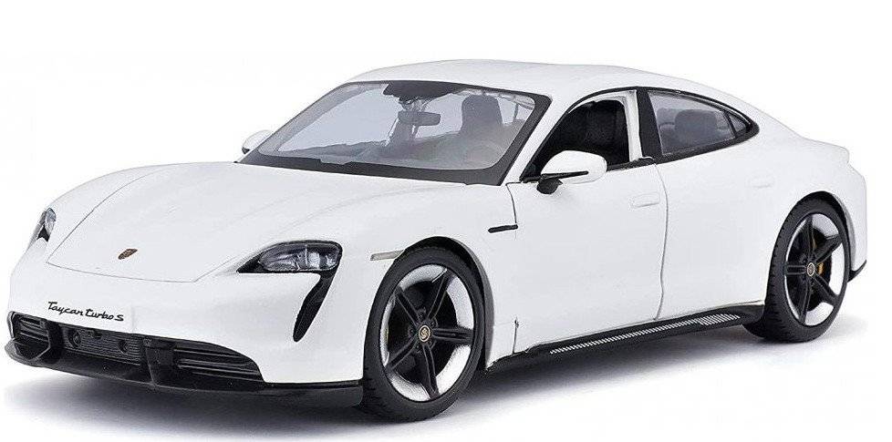 PORSCHE TAYCAN TURBO S BBURAGO ΜΕΤΑΛΛΙΚΟ ΑΝΤΙΓΡΑΦΟ 1:24 ΛΕΥΚΟ