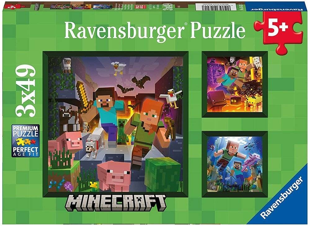MINECRAFT BIOMES RAVENSBURGER 3Χ49 147 ΚΟΜΜΑΤΙΑ RAVENSBURGER