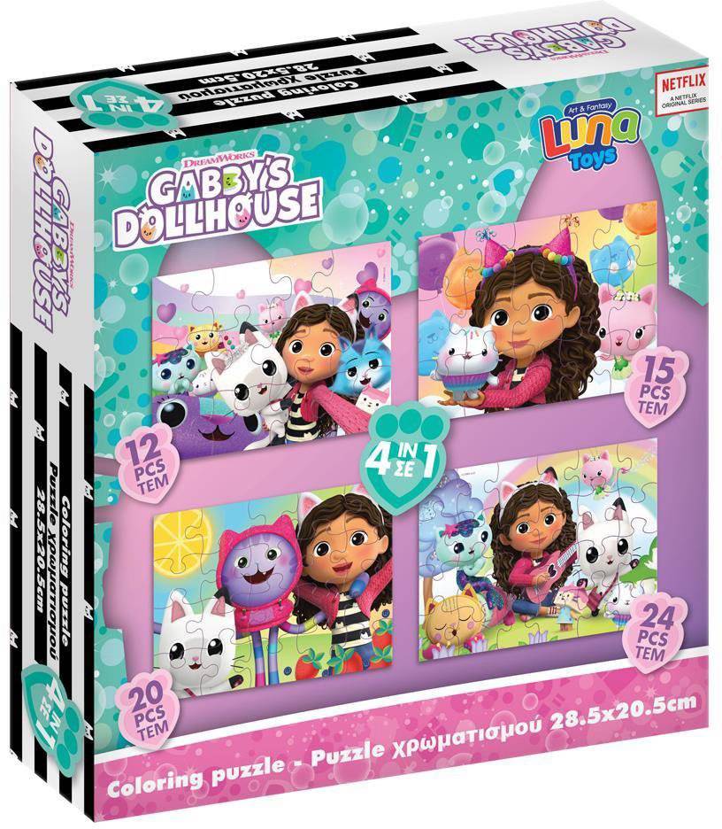 GABBYS DOLLHOUSE PUZZLE 4 ΣΕ 1 71 ΚΟΜΜΑΤΙΑ LUNA