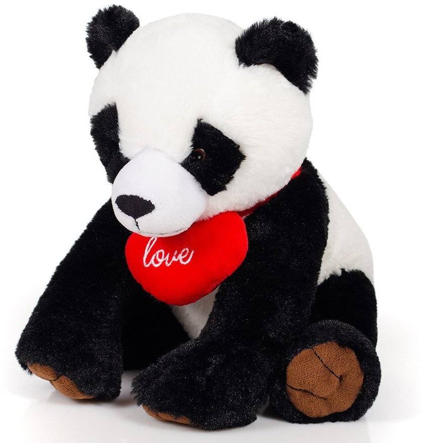 ΛΟΥΤΡΙΝΟ ΑΡΚΟΥΔΑΚΙ PANDA FRIENDLIES ΜΕ ΚΟΚΚΙΝΗ ΚΑΡΔΙΑ (25 CM)
