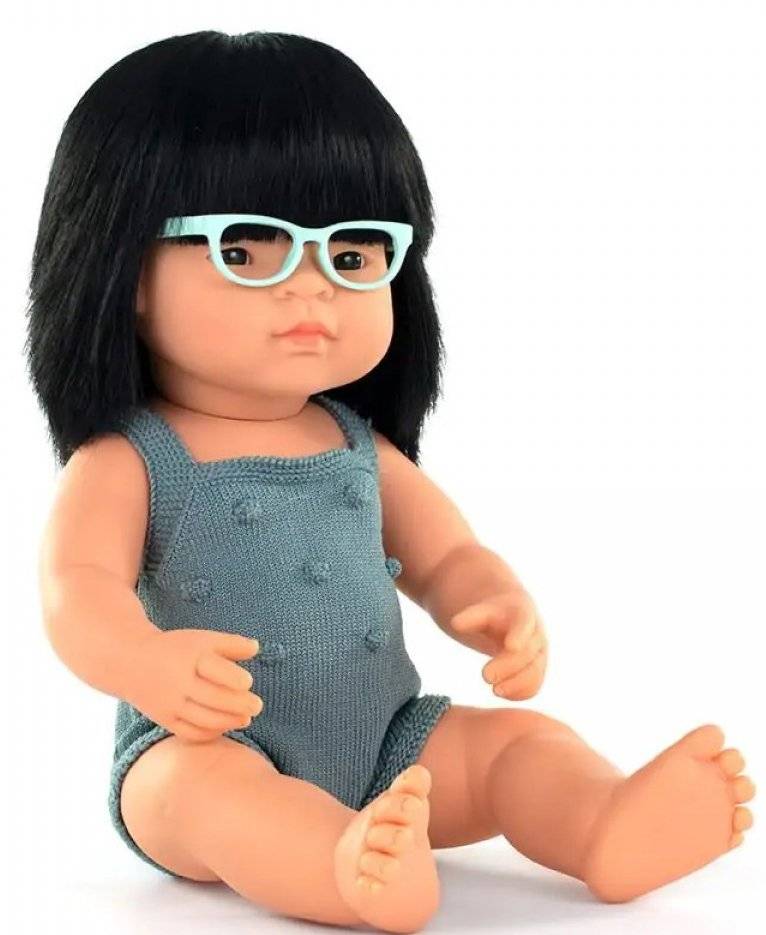 MINILAND DOLLS ΑΣΙΑΤΙΣΣΑ ΚΟΥΚΛΑ MINILAND ΚΟΡΙΤΣΙ ΜΕ ΓΥΑΛΙΑ 38 CM