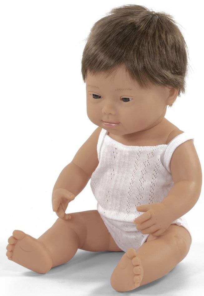 MINILAND DOLLS ΚΟΥΚΛΑ MINILAND EUROPEAN BOY DOWN SYNDROME 38CM ΜΕ ΕΣΩΡΟΥΧΑ