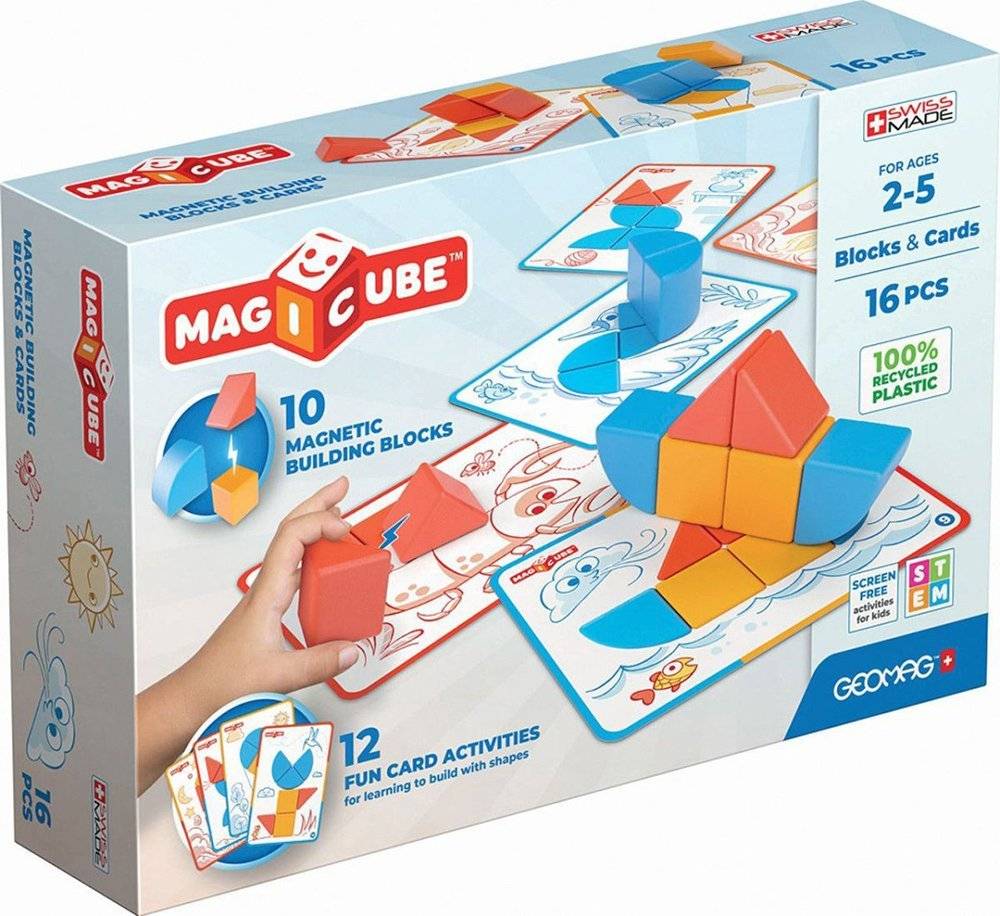 ΜΑΓΝΗΤΙΚΟ ΣΕΤ GEOMAG MAGICUBE BLOCKS AND CARDS 16 (302) GEOMAG