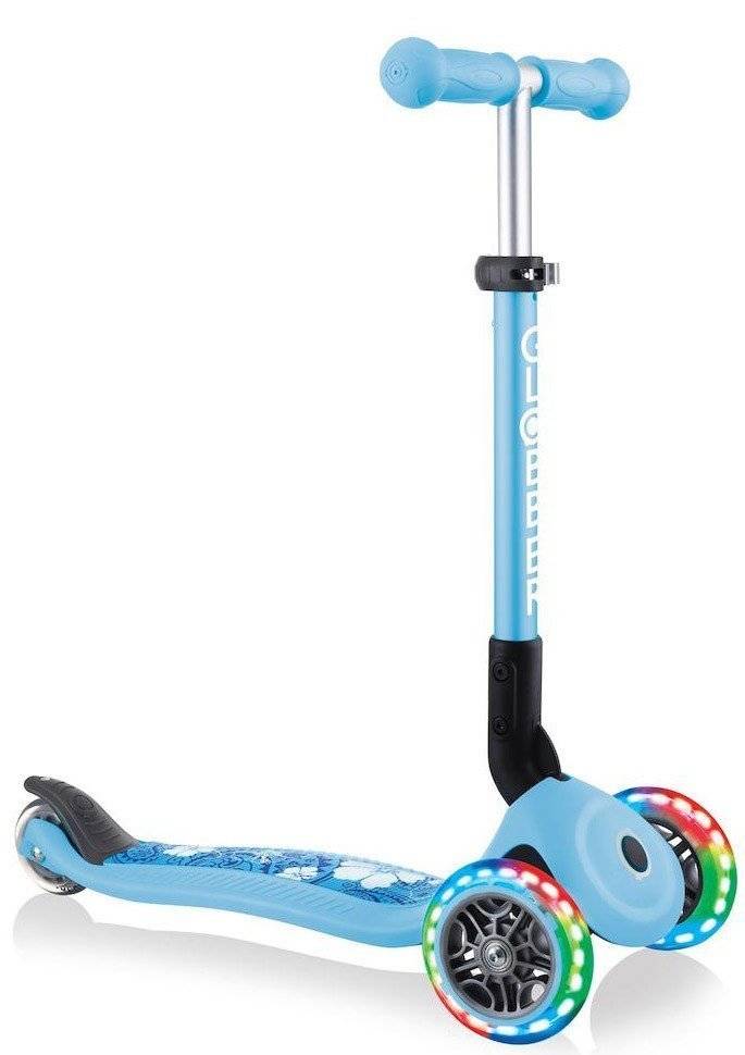 ΠΑΤΙΝΙ GLOBBER JUNIOR ΑΝΑΔΙΠΛΟΥΜΕΝΟ FANTASY LIGHTS FLOWERS PASTEL BLUE (433-200) GLOBBER