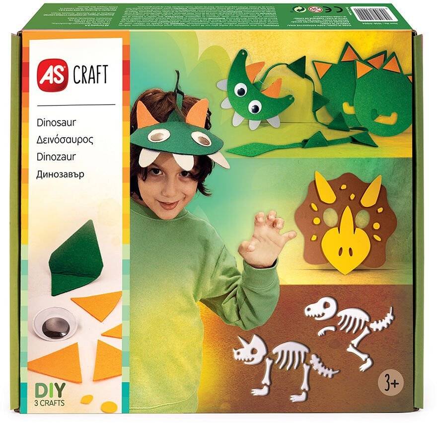 ΠΑΙΧΝΙΔΙ ΜΕ 3 ΧΕΙΡΟΤΕΧΝΙΕΣ DIY AS CRAFT ΔΕΙΝΟΣΑΥΡΟΣ (3+ ΕΤΩΝ)