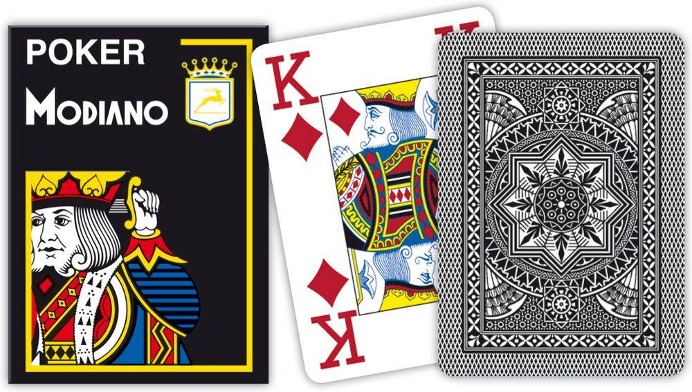 ΤΡΑΠΟΥΛΑ ΠΛΑΣΤΙΚΗ MODIANO TEXAS POKER 4 JUMBO ΜΑΥΡΟ MODIANO