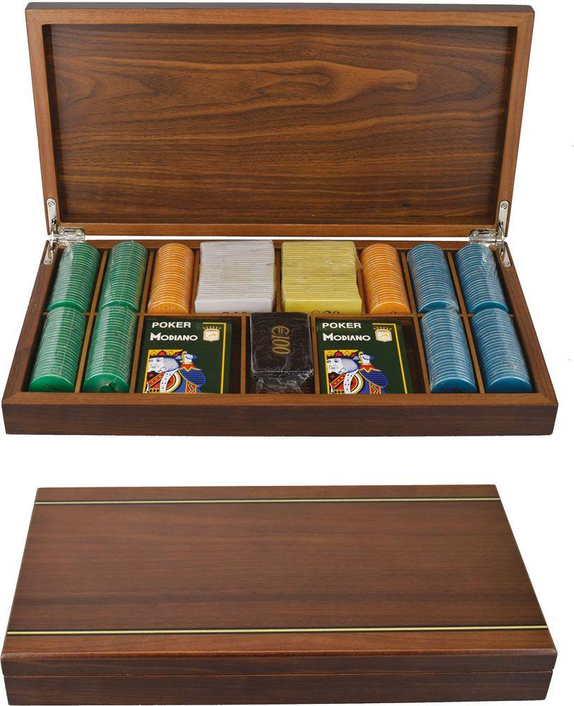 ΚΑΣΕΤΙΝΑ ΞΥΛΙΝΗ PLATINUM GAMES ΜΕ 320 ΜΑΡΚΕΣ MADREPERLA ΜΕ ΑΝΑΓΡΑΦΟΜΕΝΟ ΠΟΣΟ - 2 ΤΡΑΠΟΥΛΕΣ PLATINUMGAMES