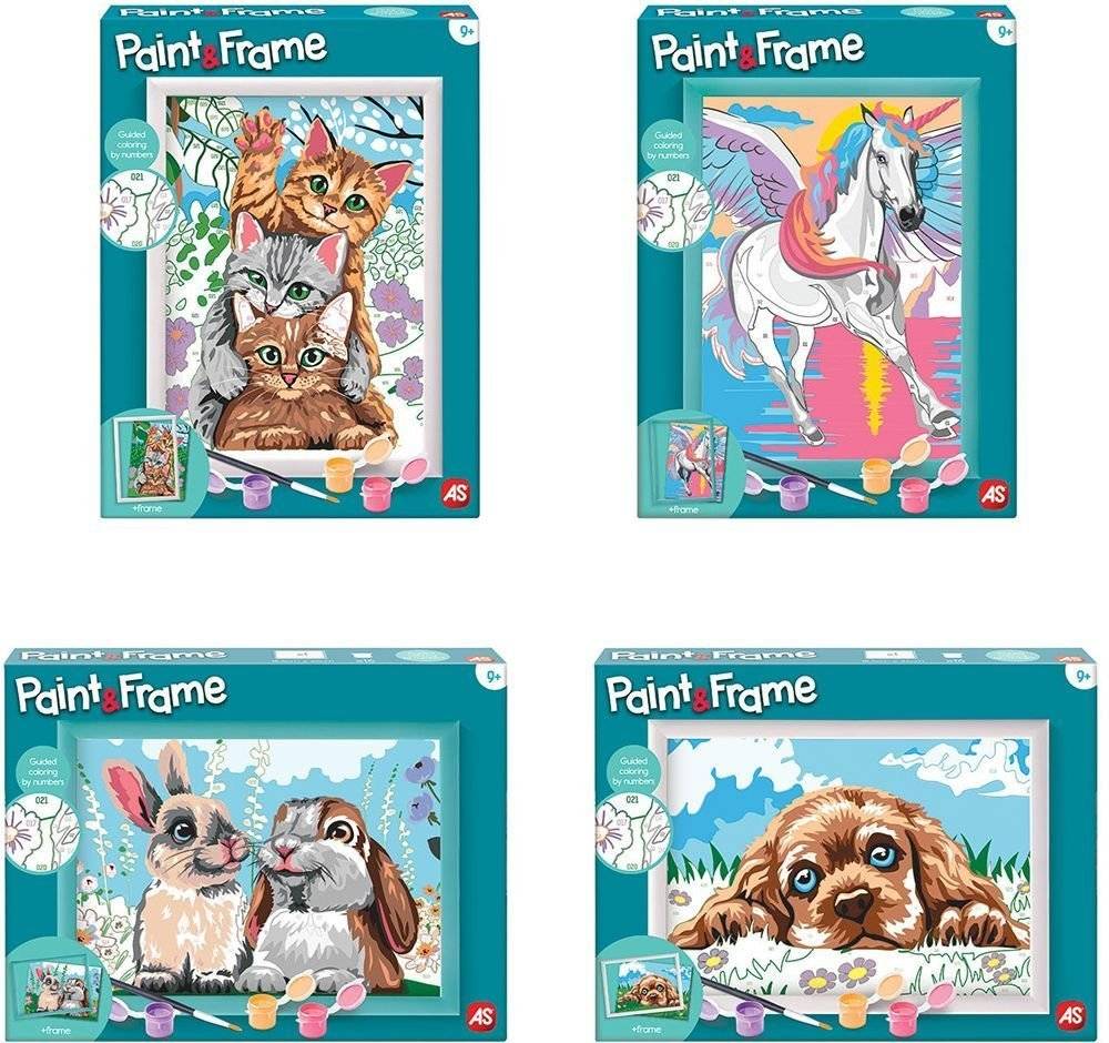 ΖΩΓΡΑΦΙΖΩ ΜΕ ΑΡΙΘΜΟΥΣ PAINT - FRAME FUNNY KITTIES-CUTE BUNNIES-LOVING PUPPY-MAGIC UNICORN (7+ΕΤΩΝ) AS COMPANY