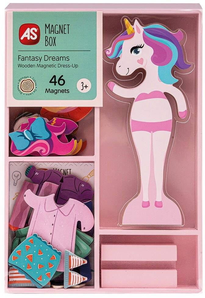 AS COMPANY ΕΚΠΑΙΔΕΥΤΙΚΟΙ ΞΥΛΙΝΟΙ ΜΑΓΝΗΤΕΣ MAGNET BOX 46 FANTASY DREAMS DRESS-UP (3+ΕΤΩΝ)
