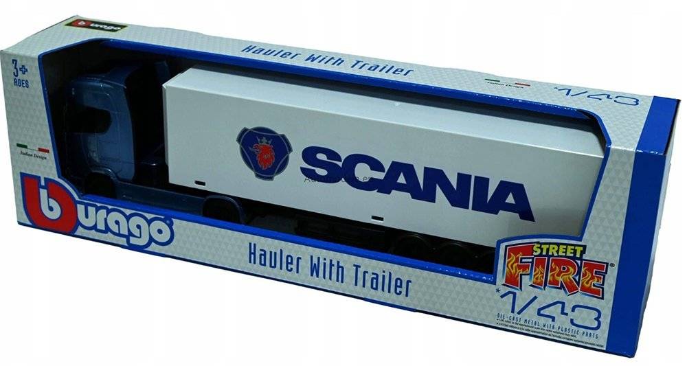 BBURAGO ΝΤΑΛΙΚΑ HAULER W/TRAILER - SCANIA 770S ΜΕΤΑΛΛΙΚΟ ΑΝΤΙΓΡΑΦΟ 1:43 (18/31468 SCN)