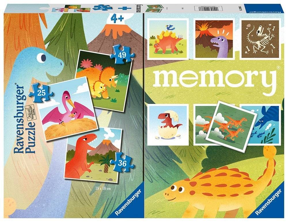 MEMORY - 3 ΠΑΖΛ ΔΕΙΝΟΣΑΥΡΟΙ 25-36-49 110ΤΜΧ RAVENSBURGER