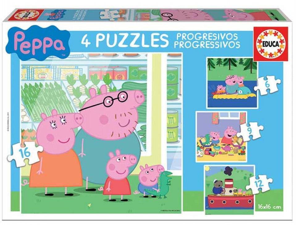 EDUCA PUZZLES 4 PEPPA 6-9-12-16ΤΜΧ (Π.015.918) EDUCA