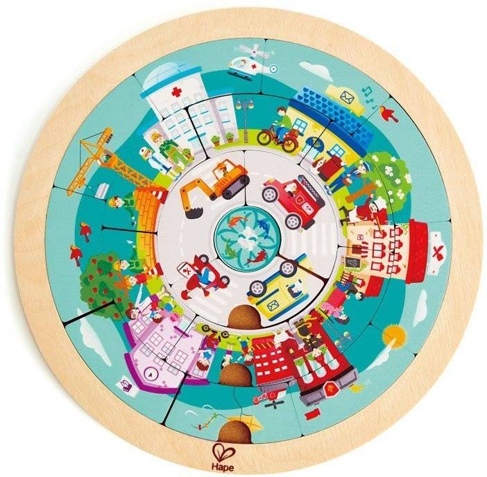 HAPE HAPPY PUZZLES ΞΥΛΙΝΟ ΠΑΖΛ JOBS ROUNDABOUT PUZZLE HAPE