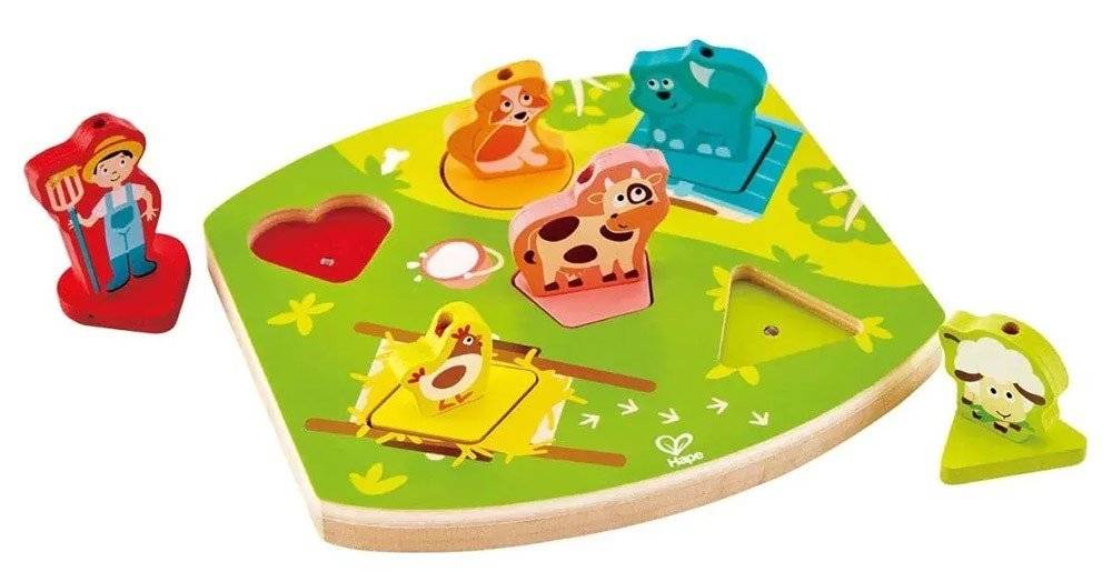HAPE HAPPY PUZZLES ΞΥΛΙΝΟ ΠΑΖΛ ΖΩΑΚΙΑ ΦΑΡΜΑΣ ΜΕ ΗΧΟ HAPE