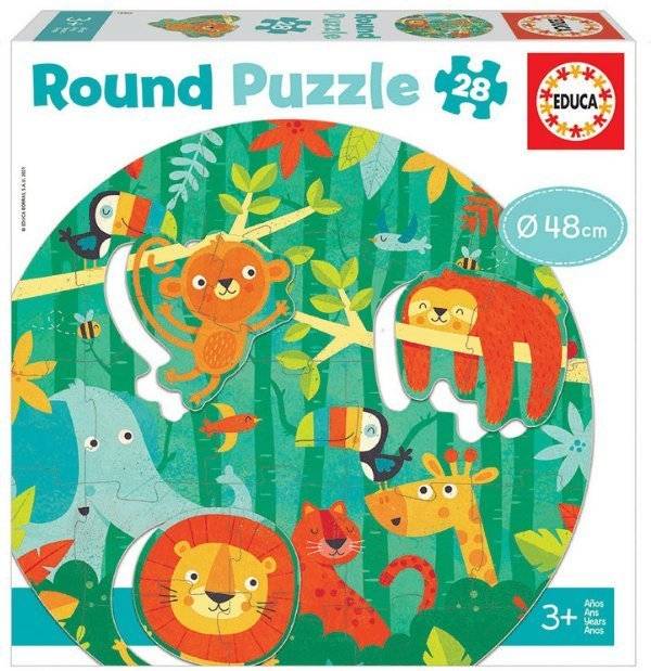 ΠΑΖΛ EDUCA ROUND PUZZLE THE JUNGLE 28TMX (18906) EDUCA