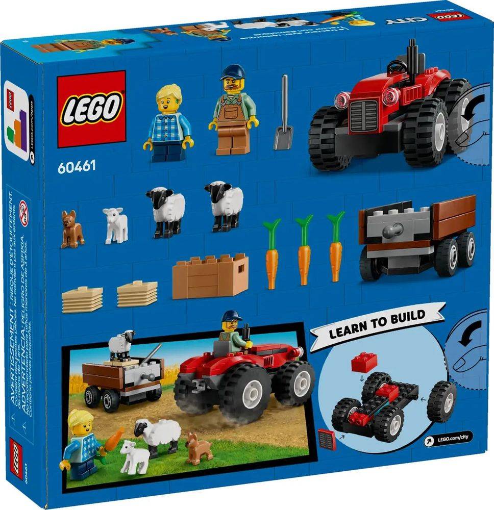 LEGO RED FARM TRACTOR WITH TRAILER - SHEEP (60461)