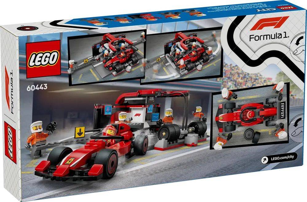 LEGO CITY 60443 F1 PIT STOP &amp; PIT CREW WITH FERRARI CAR