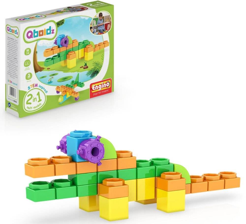 QBOIDZ 2 IN 1 MULTIMODELS ENGIΝO ΚΡΟΚΟΔΕΙΛΟΣ - ΑΕΡΟΠΛΑΝΟ ENGINO