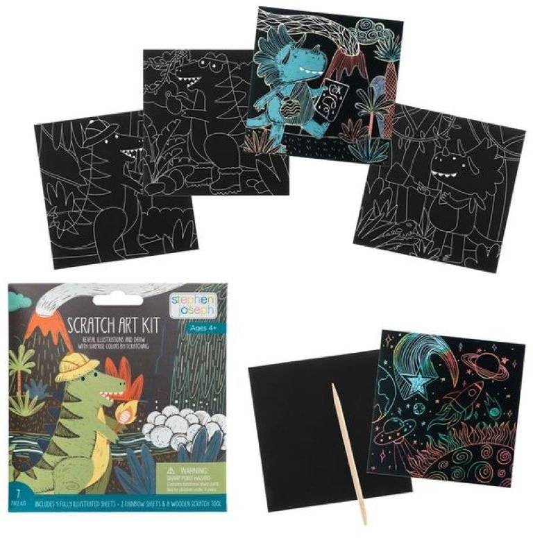 ΧΕΙΡΟΤΕΧΝΙΑ STEPHEN JOSEPH SCRATCH KIT ART, DINO STEPHEN JOSEPH