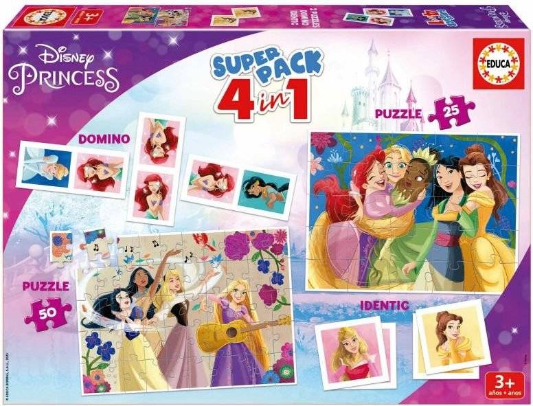 ΠΑΖΛ EDUCA SUPERPACK 4 IN 1 DISNEY PRINCESS EDUCA